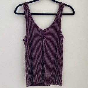 American Eagle purple and white striped tank top